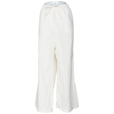 Broek (Geel, Wit) van Divided by H&M Linnen, Viscose