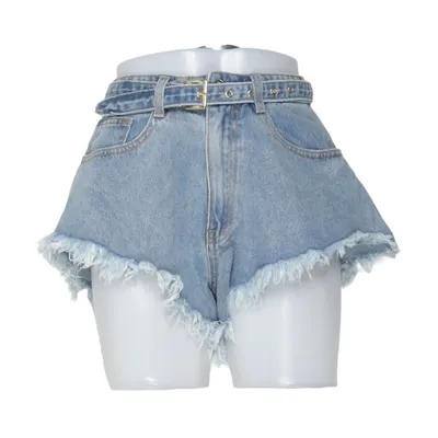 Denim shorts (Blauw) van Marina Hoermanseder Organisch katoen