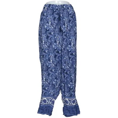 Pants (Blue, White) from Couchel Cotton, Viscose
