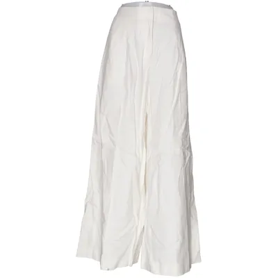 Palazzo pants (Linen Blend Wide Mid Waist Pants) from NA-KD Cotton, Linen, Polyester