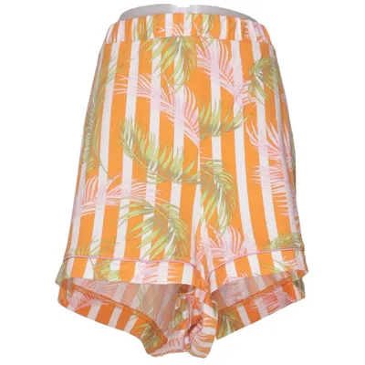 Pyjamashorts (Oranje, Wit, Meerkleurig) van Chelsea Peers Elastaan, Gerecycled polyester