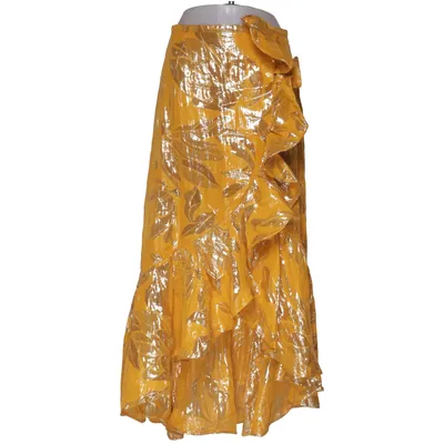 Slå om-nederdel (Gul, Guld) fra H&M Modern Classic Viscose, Lyocell