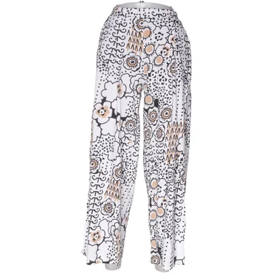 Palazzo pants (White, Multicolored) from Surkana Cotton, Lyocell