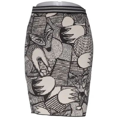 Nederdel (Sort, Hvid) fra Marc Cain Kashmir, Bomuld, Polyester, Silke, Uld