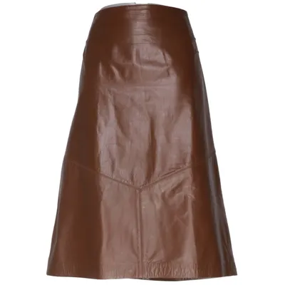 Läderkjol (Brun) från Hennes Collection Skinn, Polyester