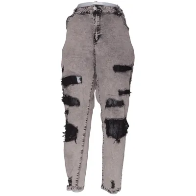 Jeans (Grå) från Shein Curve Bomull, Elastan, Polyester