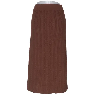 Jupe longue (Marron) de Sézane Coton, Élasthane, Laine de mouton, Polyamide