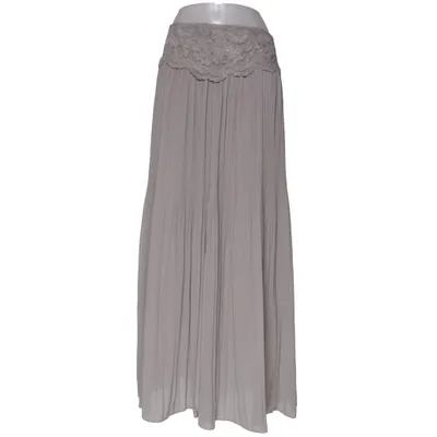 Långkjol (Grå) från Cream Polyester, Viskos