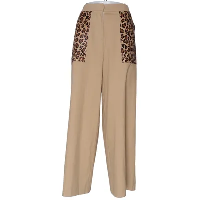 Palazzo pants (Beige, Multicolored) from ALYSI Cotton, Elastane, Leather