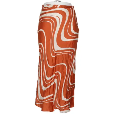 Långkjol (Orange, Vit) från Massimo Dutti Viskos