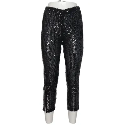 Byxor (Svart, Silverfärgad) från Zara Elastan, Polyester