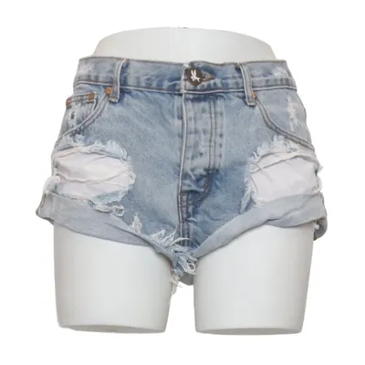 Short en jean (Bleu) de One Teaspoon Coton