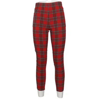 Byxor (Röd, Flerfärgad) från Zara Elastan, Polyester, Viskos