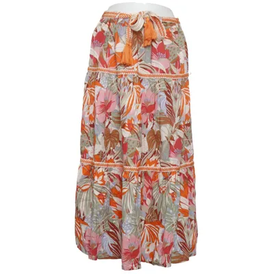 Jupe longue (Orange, Vert, Multicolore) de Lisa Tossa Coton