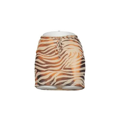 Kjol (Brun, Beige) från Bershka Elastan, Polyester