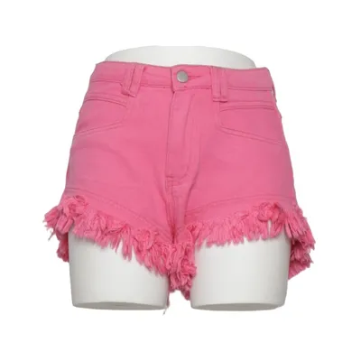 Denim shorts (Roze) van Mochy Katoen, Polyester