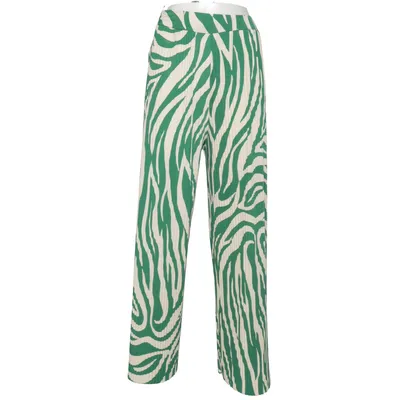 Palazzo broek (Groen, Beige) van New Feeling Elastaan, Polyester