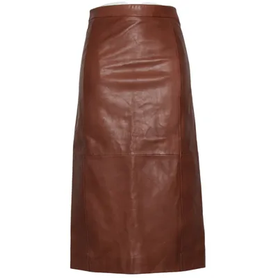 Leren rok (Bruin) van Sézane Leer, Viscose