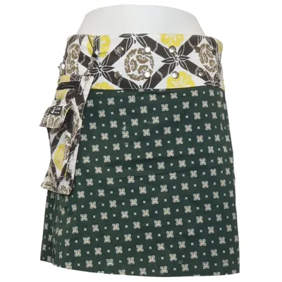 Wrap skirt (Green, Multicolored) from ZAND Amsterdam Cotton, Leather, Polyester, Viscose, Wool