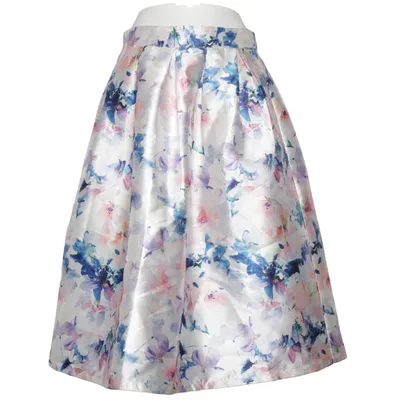 Skirt (White, Multicolored) from F&P Polyester