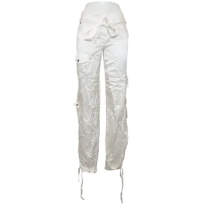 Pantalon cargo (Blanc) de Watcher Coton, Soie