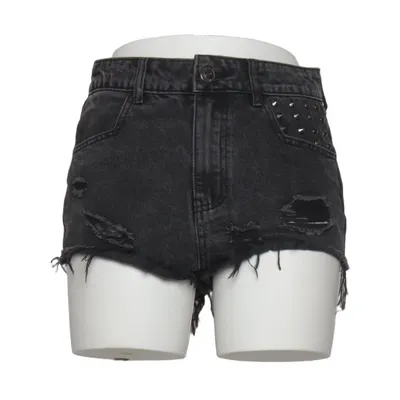 Denim shorts (Grijs) van Killstar Katoen, Elastaan