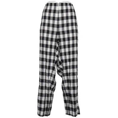 Pyjamasbukser (Sort, Hvid) fra Selection by Ulla Popken Elastan, Linned, Viscose