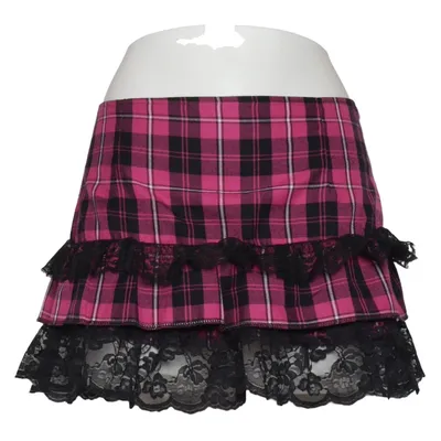Skirt (Karo Scool Girl Mini Spitze Goth Punk Emo Rebell) from Phaze Polyester