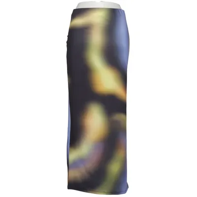 Maxi nederdel (Sort, Gul, Blå) fra Clockhouse Elastan, Polyester