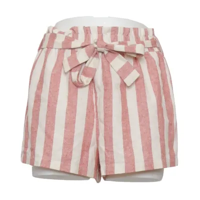 Shorts (Red, White) from Nunui Cotton, Linen, Polyester