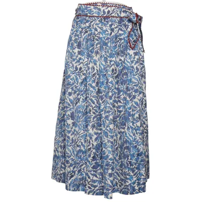 Slå om-nederdel (Blå, Hvid) fra Weekend MaxMara Bomuld