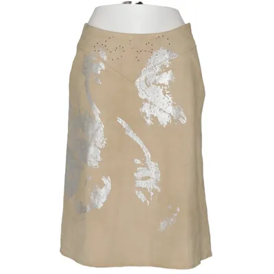 Läderkjol (Beige, Silverfärgad) från Munthe plus Simonsen Acetat, Skinn