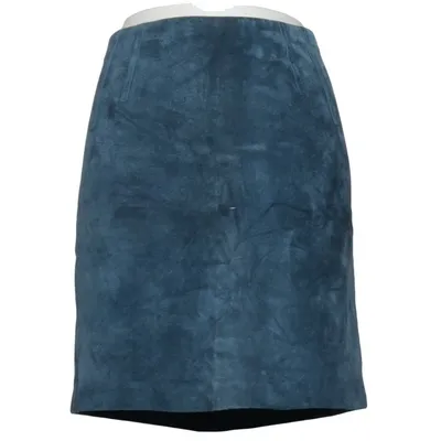 Lederrock (Blau) von Zero Leder, Polyester, Viskose
