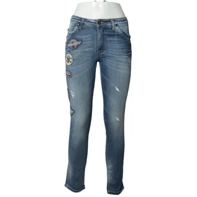 Jeans (Blå) fra Please Vintage Glam Bomuld, Elastan
