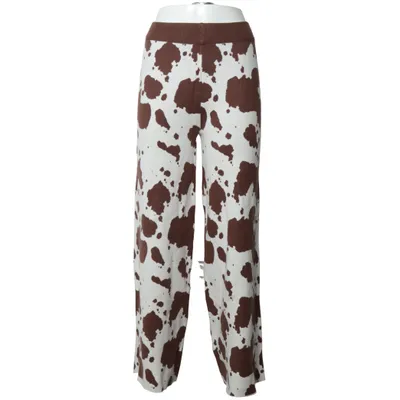 Pantalon patte d'éléphant (Marron, Blanc) de Shein Polyester, Viscose