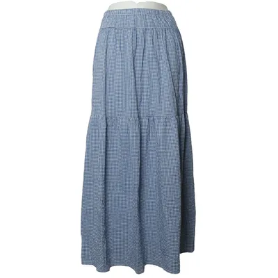 Maxi rok (Blauw, Wit) van Uniqlo Katoen, Elastaan, Gerecycled polyester