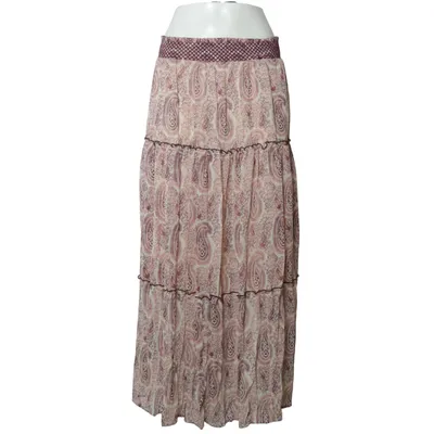 Maxi skirt (Beige, Pink, Multicolored) from Zara Polyester