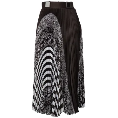 Skirt (Brown, White, Black) from Carven Polyester