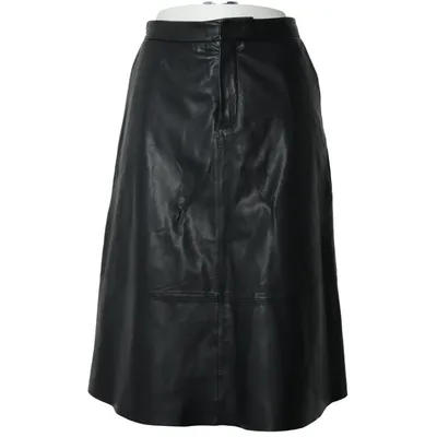 Leather skirt (Black) from Set Leather, Polyester