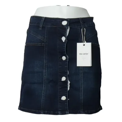 Jeansnederdel (Blå) fra Nina Carter Bomuld, Elastan, Polyester, Viscose