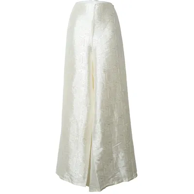Pantalon patte d'éléphant (Beige) Soie
