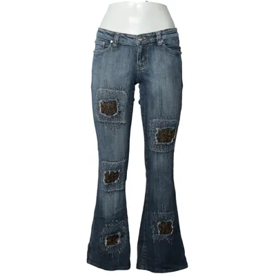 Jean (Bleu) de Revers Jeans Coton, Élasthane