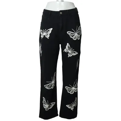 Jeans (Black, White) from Shein Cotton