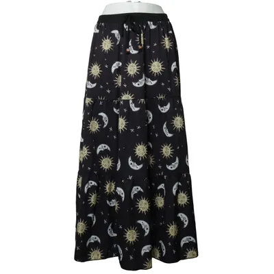 Skirt (Black, Yellow, White) from Romwe Elastane, Polyester
