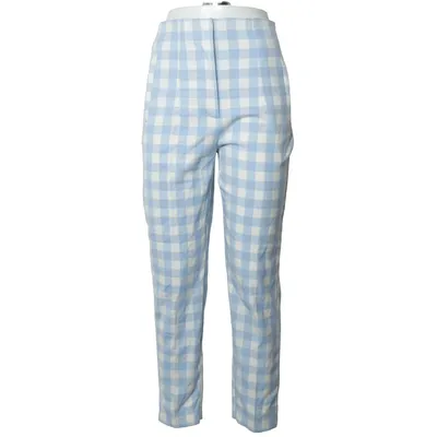 Byxor (Blå, Vit) från Zara Elastan, Polyester, Viskos