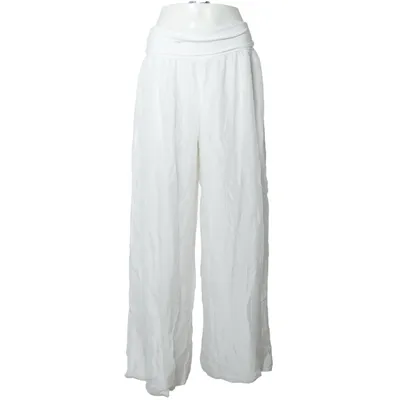 Palazzobukser (Hvid) fra Made in italy Elastan, Silke, Viscose