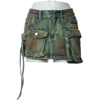 Jeanskjol (Blå, Grön, Brun) från Kollyy Bomull, Polyester, Viskos