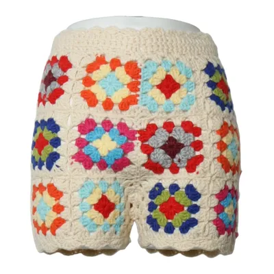 Shorts (Beige, Multicolored) from Daphnea Cotton, Polyester
