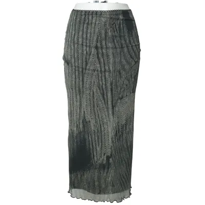 Långkjol (Grå, Flerfärgad) från Topshop Elastan, Polyester