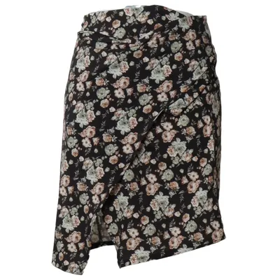 Jupe portefeuille (Noir, Multicolore) de Fresh Lemons Élasthane, Polyester
